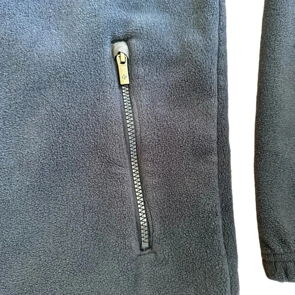 Columbia Blue Full Zip Fleece Jacket Long Sleeve Mock Neck Sportswear Outdoors M - Picture 6 of 9